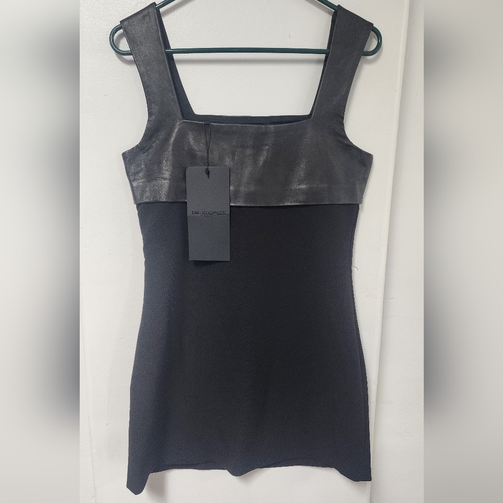 The Kooples Black Lambskin Leather Bust Dress - Picture 3 of 6